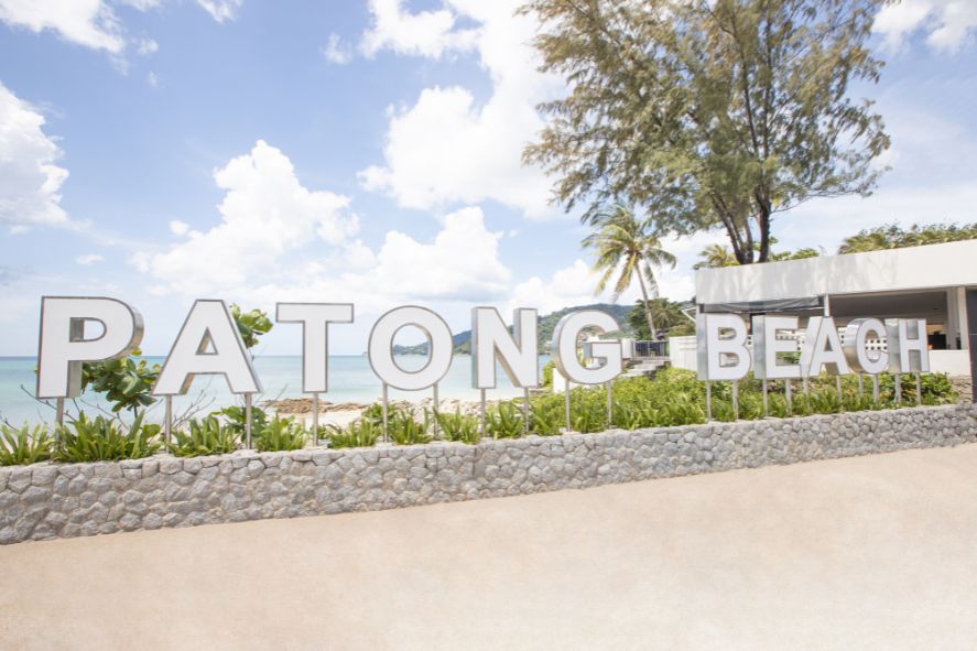 Patong Beach white sign